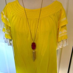 EUC Nailah yellow tassel top size L Lilly Pulitzer